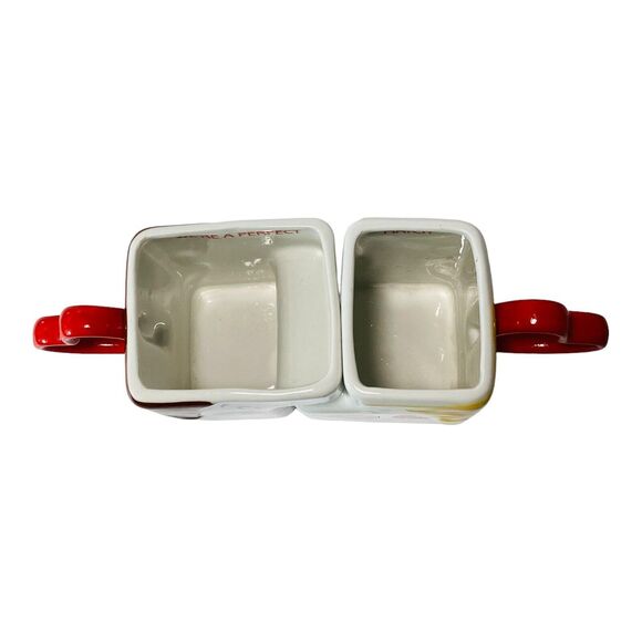 Enesco Perfect Match His And Hers Coffee Mugs Vtg 1986 Valentines Day - Picture 3 of 8